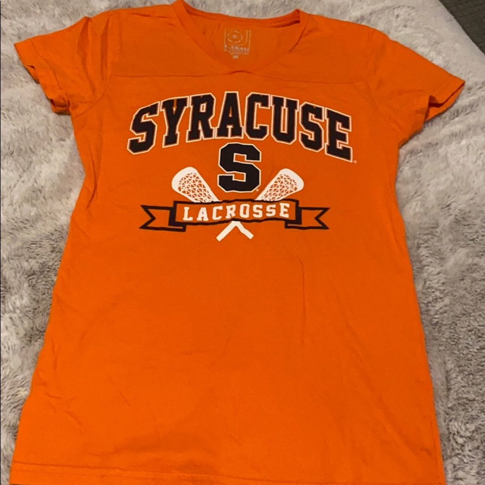 Syracuse Unversity women’s lacrosse v neck tee